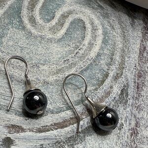 Silpada Black and Silver Drop Earrings